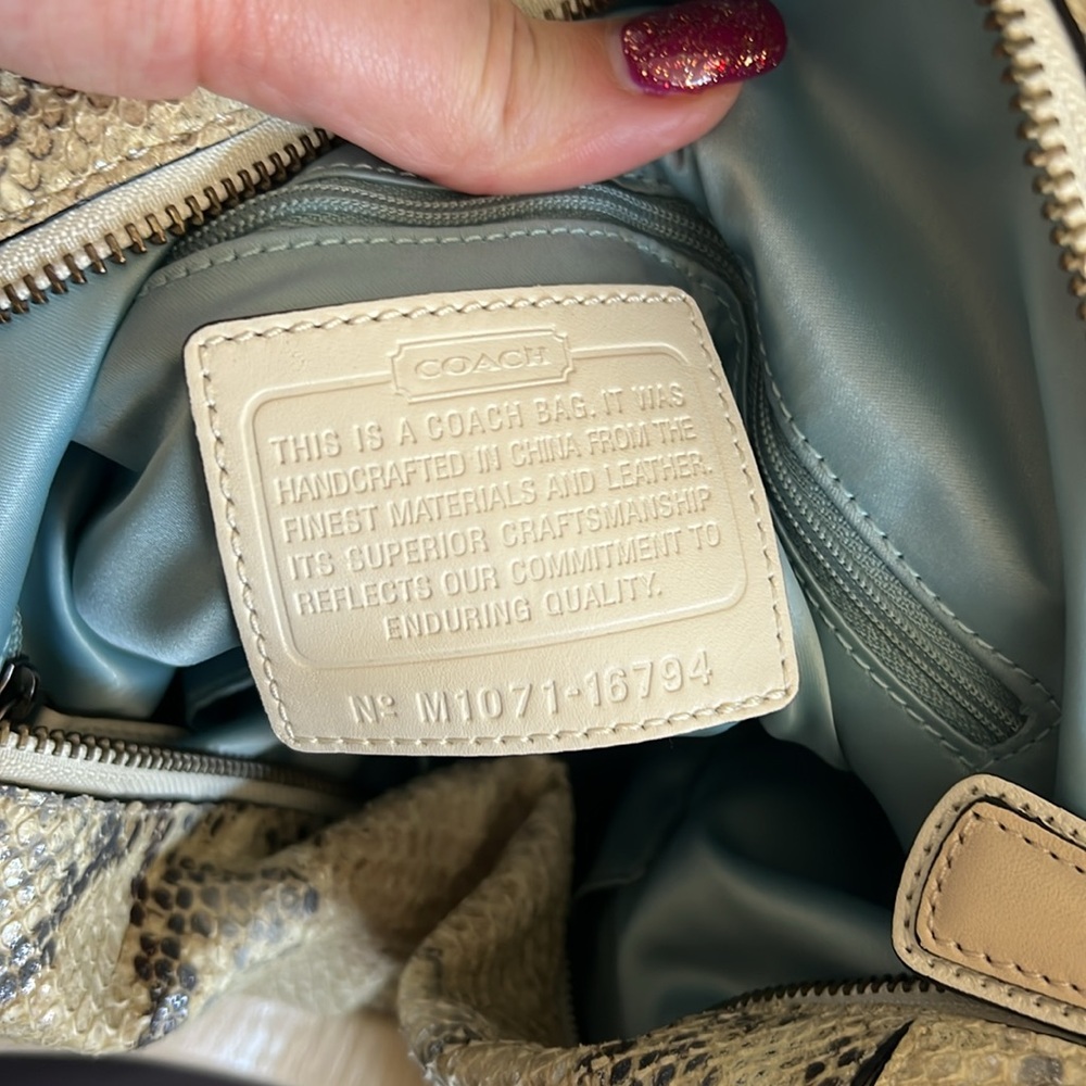 Coach Kristin Python Snakeskin embossed Tote Satc… - image 7